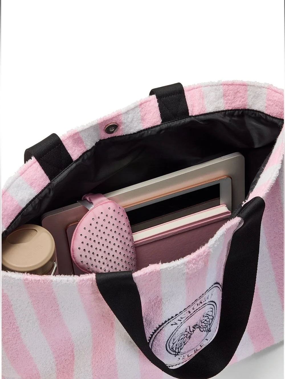 NWT Victoria's Secret Angel Essentials Terry Tote in Pink and White